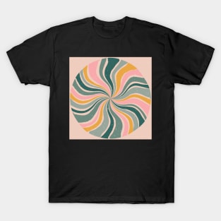 Groovy Retro Swirl in Boho Neutrals T-Shirt